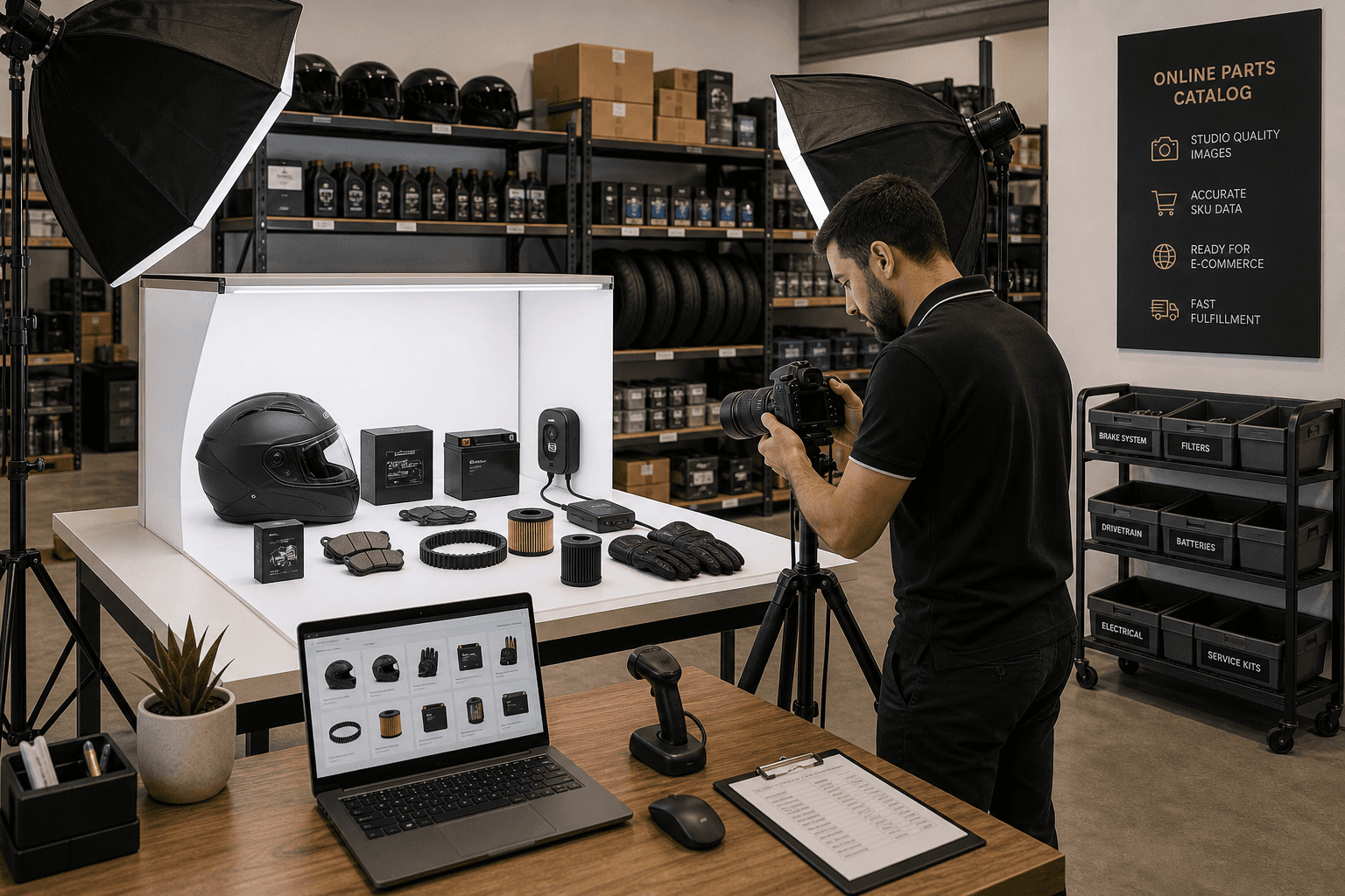 Studio photo du catalogue